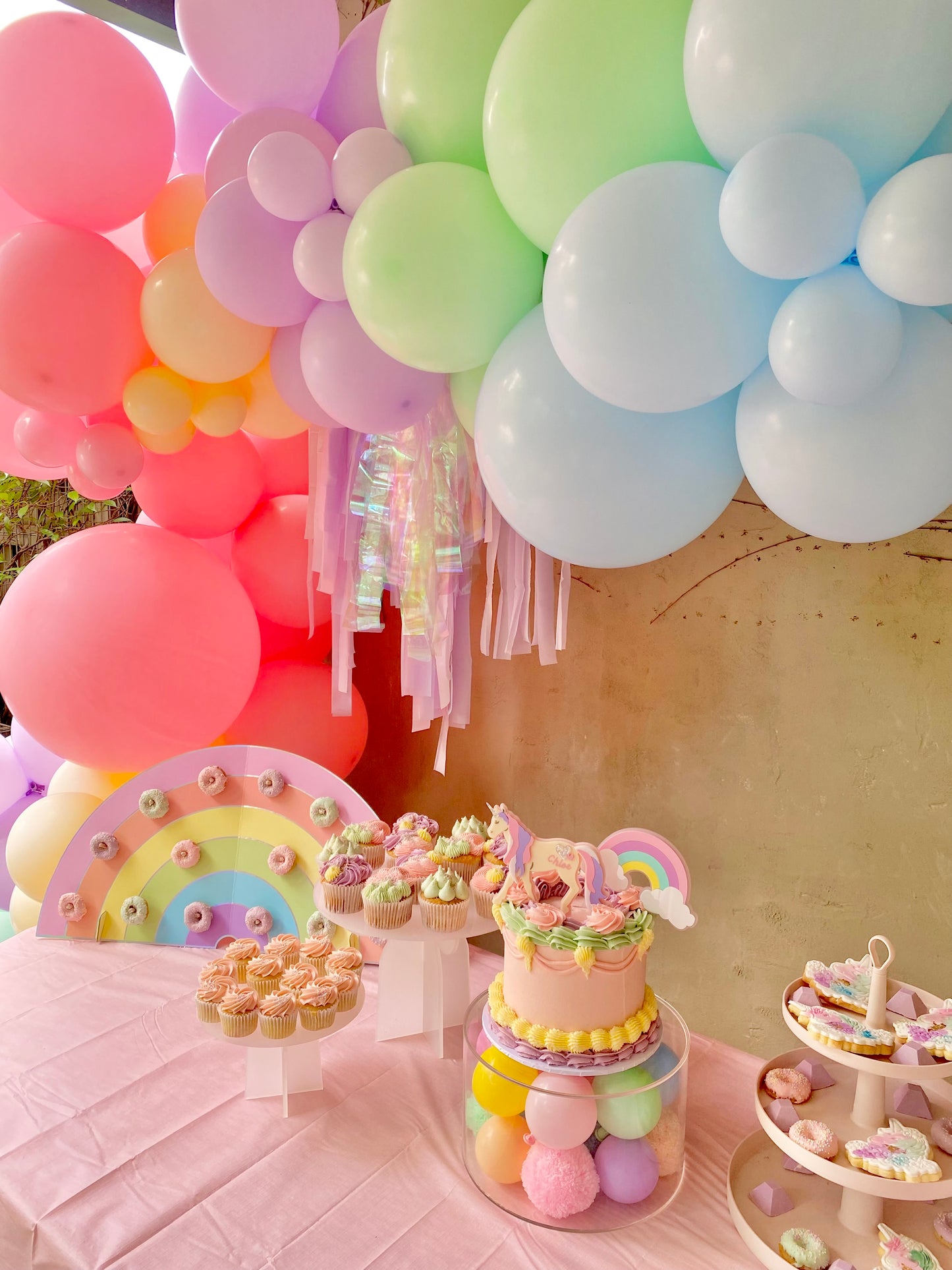 Rainbow Balloon Garland