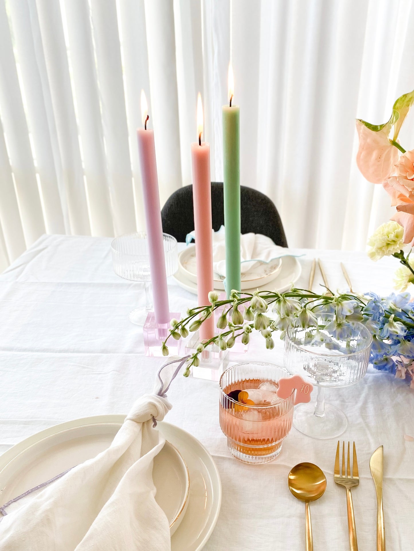 Lilac Dinner Table Candle