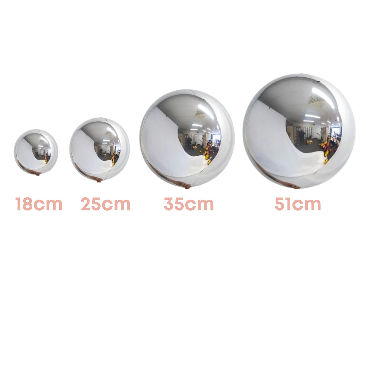 Silver Foil Orbz Balloon Ball 51cm