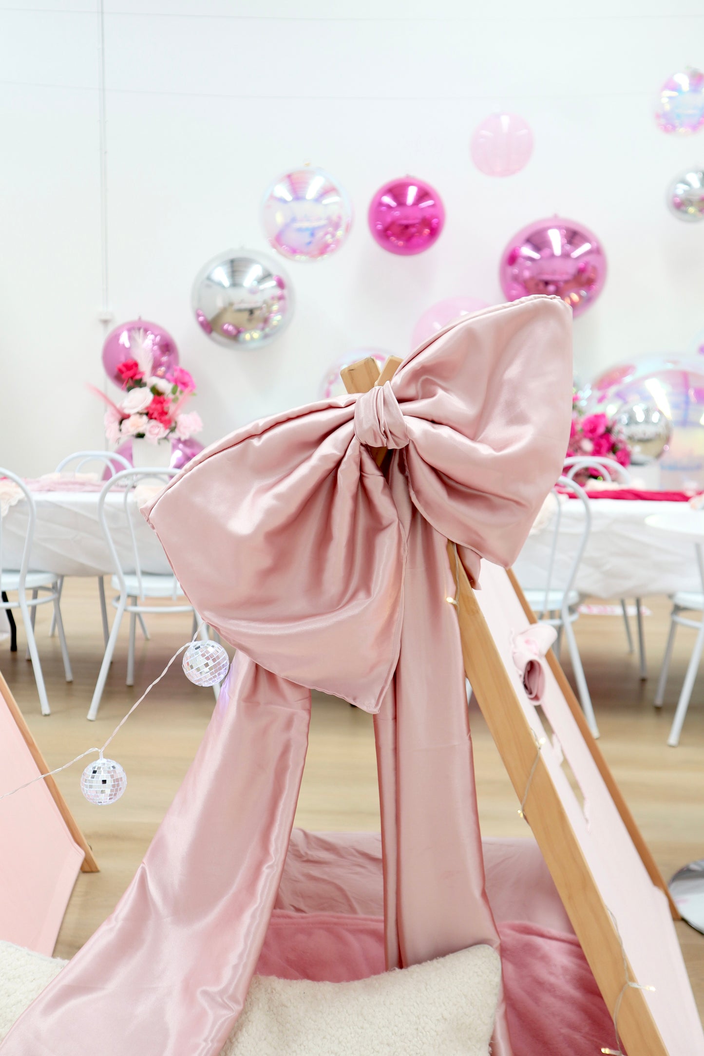Giant Pink Satin Bow