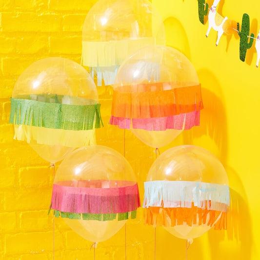 Ginger Ray – TISSUE FRINGE MEXICAN PARTY BALLOONS – VIVA LA FIESTA