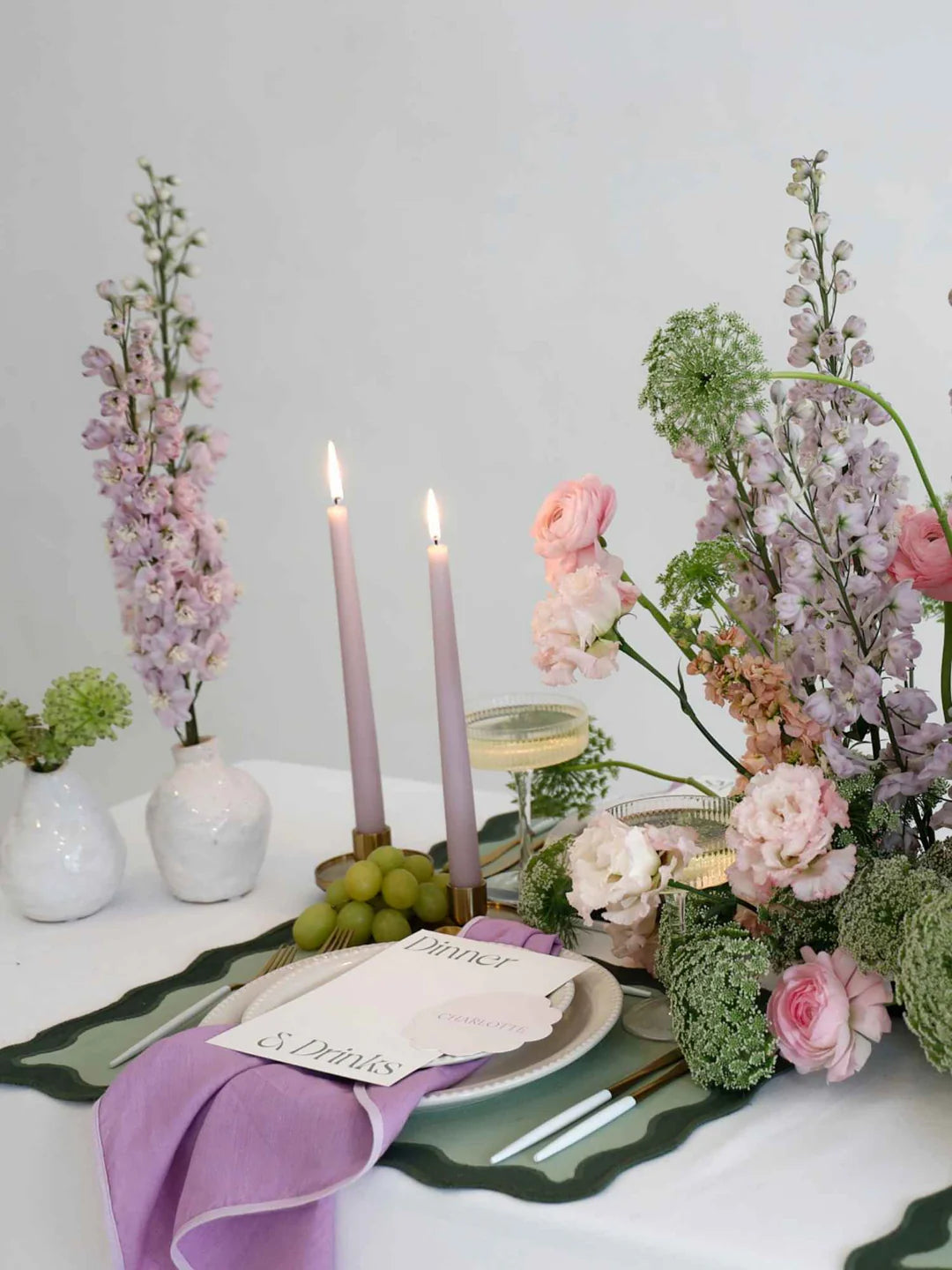 Lilac 35cm Taper Candles