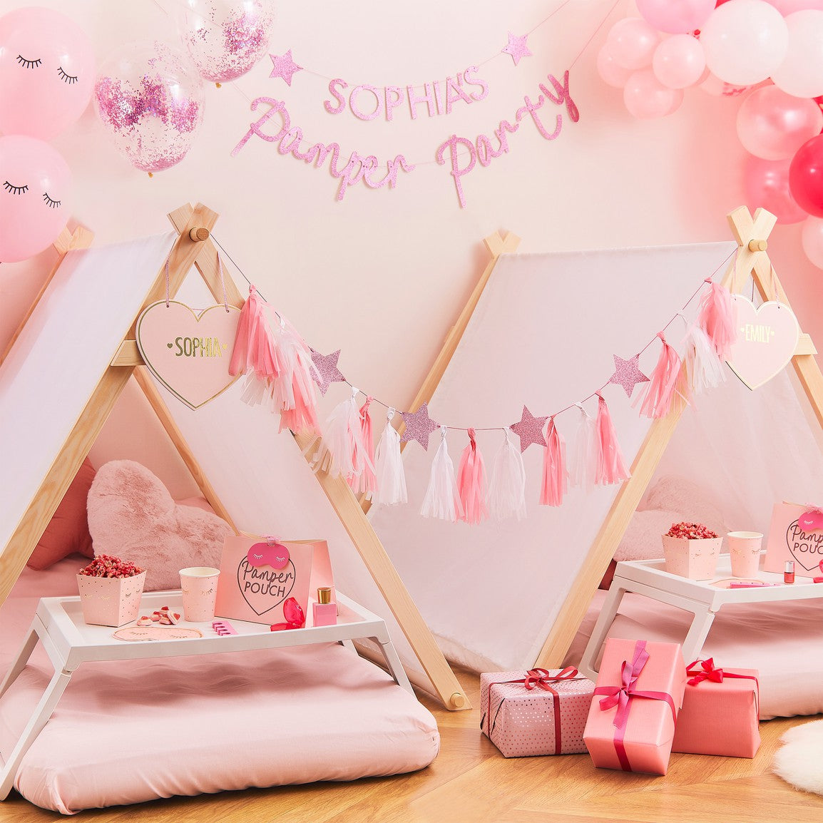 Ginger Ray Pink Tassel Garland with Pink Glitter Stars