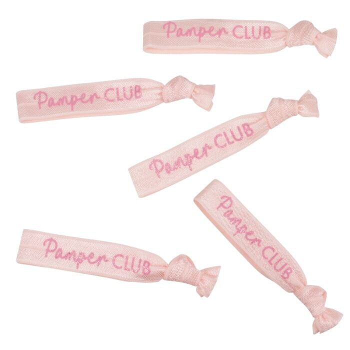 Pamper Club Pink Glitter Elastic Hair Ties