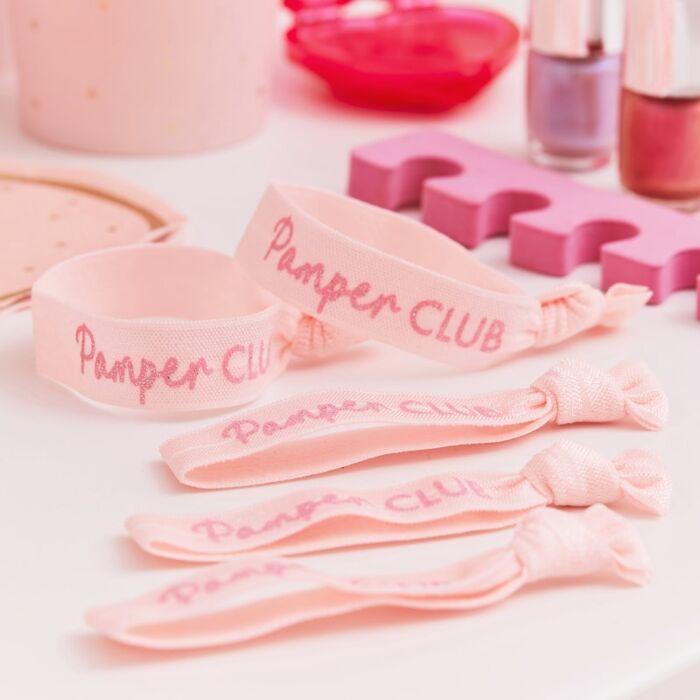 Pamper Club Pink Glitter Elastic Hair Ties