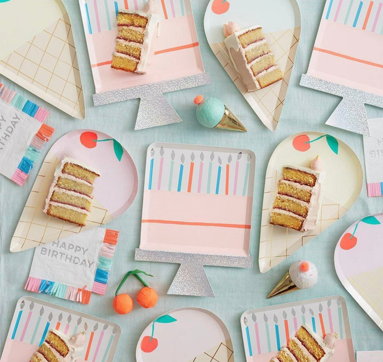 Meri Meri Birthday Cake Plates (pack of 8)